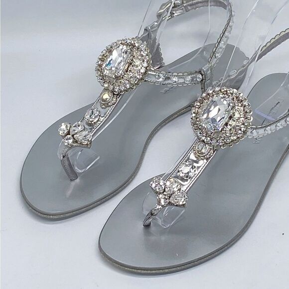 DOLCE&GABBANA Crystal-embellished leather sandals size 36.5 - Picture 4 of 14